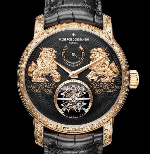 Replica Vacheron Constantin Traditionnelle Tourbillon Qilin 18k Pink Gold Watches Review 3