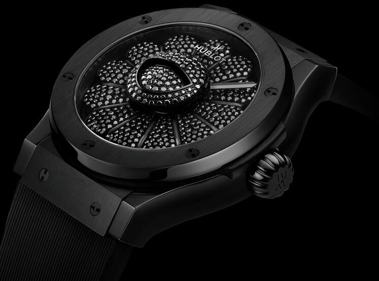 Replica Hublot Classic Fusion Takashi Murakami All Black Ceramic 45mm Watch Review 1