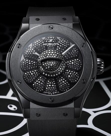 Replica Hublot Classic Fusion Takashi Murakami All Black Ceramic 45mm Watch Review 3