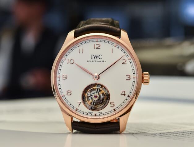 Replica IWC Portugieser Hand-Wound Tourbillon Silver Dial 18k Armor Gold IW545801 Review 2