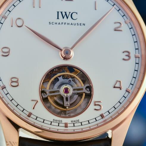 Replica IWC Portugieser Hand-Wound Tourbillon Silver Dial 18k Armor Gold IW545801 Review 3