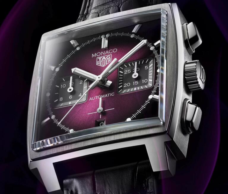 Limited Edition Replica TAG Heuer Monaco Heuer 02 Automatic Chronograph Purple Dial Watch 2