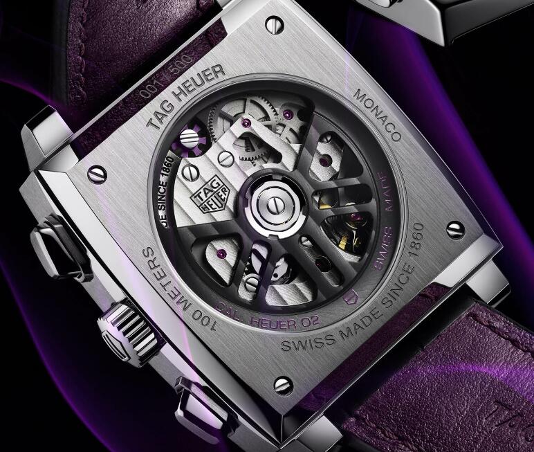 Limited Edition Replica TAG Heuer Monaco Heuer 02 Automatic Chronograph Purple Dial Watch 3